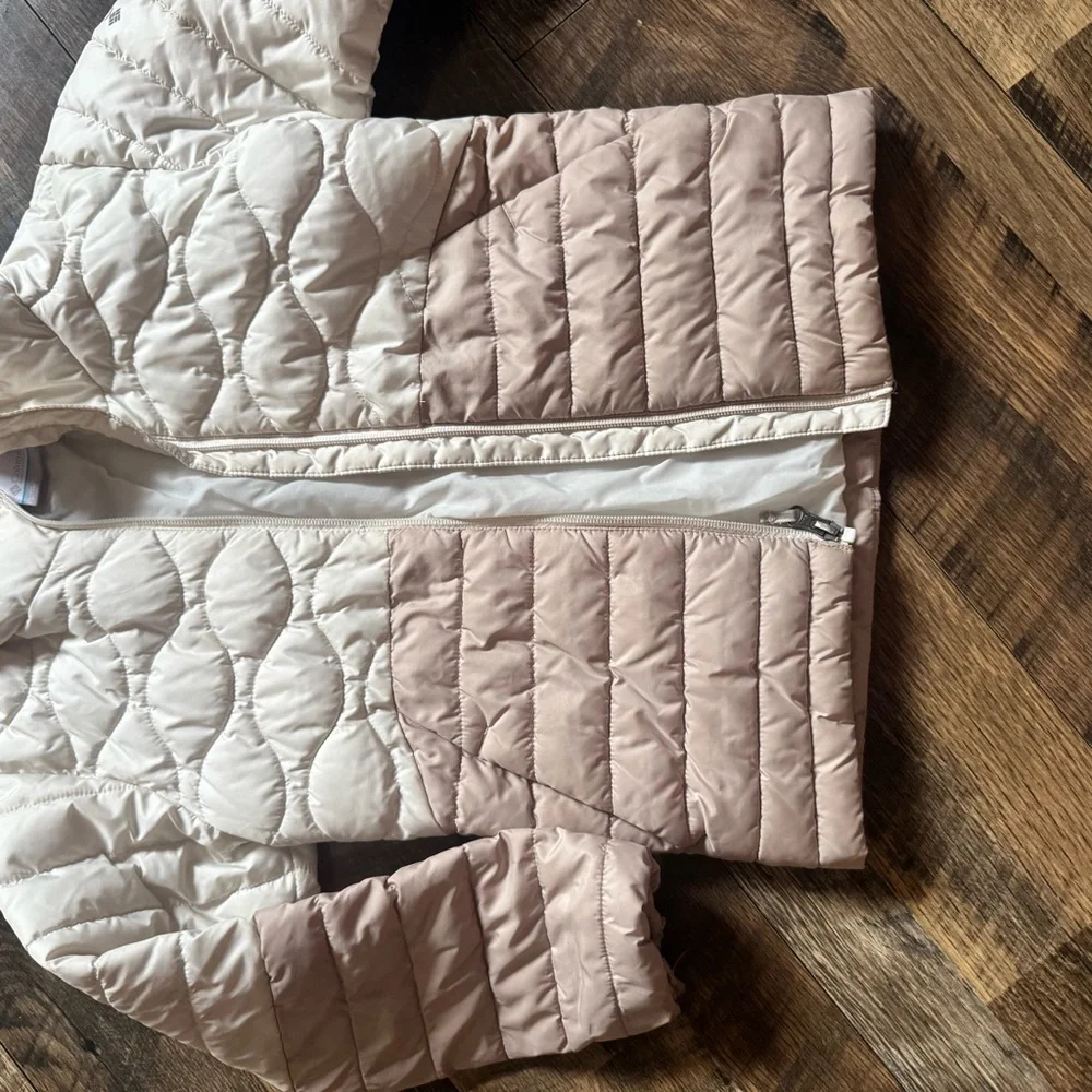 Columbia Kids Two-Tone Hooded Puffer Jacket - Pink & Cream